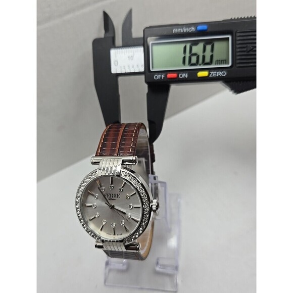 Ferre Milano 1L096 Swiss Made Womens Quartz Crystal Bezel Watch New Battery - Picture 6 of 14